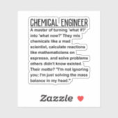 Sticker Ingénieur chimiste (Feuille)