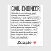 Sticker Ingénieur civil (Feuille)