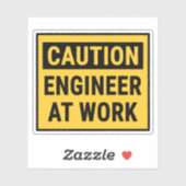 Sticker Ingénieur de prudence au travail (Feuille)
