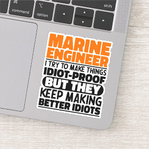 Sticker Ingénieur En Marine, J'Essaie De Faire Des Choses