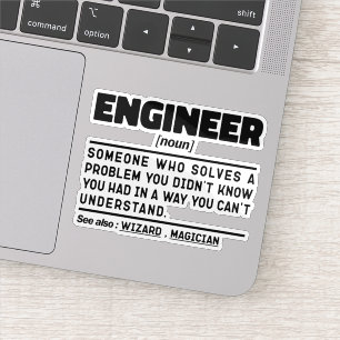 Sticker Ingénieur Nom Mari Papa Ingénierie Sarcastique 