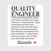 Sticker Ingénieur qualité (Feuille)