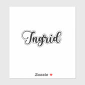 Sticker Ingrid Name - Calligraphie manuscrite (Feuille)