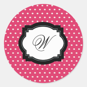 Sticker initial à point rose