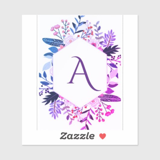 Sticker initial de végétation florale (Feuille)