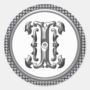 Sticker initial I rond en argent