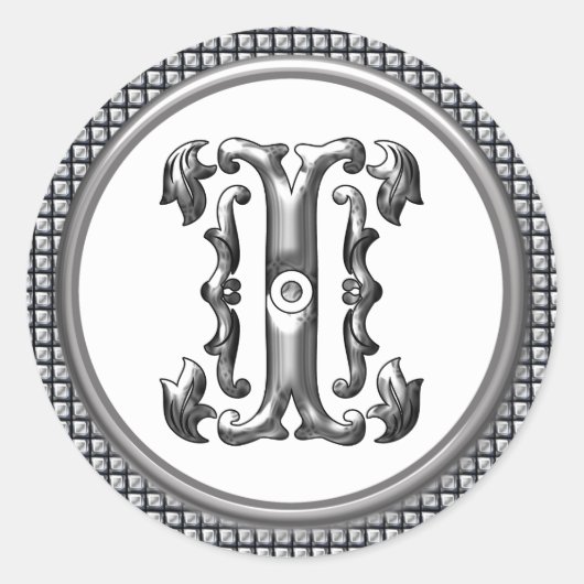 Sticker initial I rond en argent (Devant)