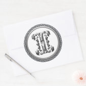 Sticker initial I rond en argent (Enveloppe)