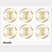 Sticker initial I rond en or (Feuille)