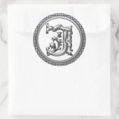 Sticker initial J rond en argent (Sac)