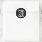 Sticker initial J rond en argent (Sac)