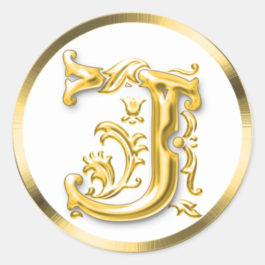 Sticker initial J rond en or (Devant)