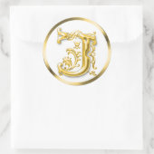 Sticker initial J rond en or (Sac)