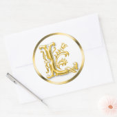 Sticker initial L rond en or (Enveloppe)