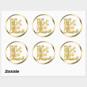 Sticker initial L rond en or (Feuille)