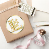 Sticker initial L rond en or (Cadeaux)