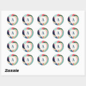 Sticker initial Monogramme d'art Abstrait moderne (Feuille)