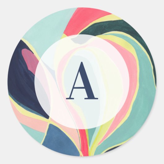 Sticker initial Monogramme d'art Abstrait moderne (Devant)