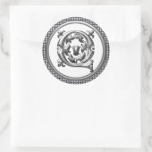 Sticker initial Q rond en argent (Sac)