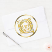 Sticker initial Q rond en or (Enveloppe)
