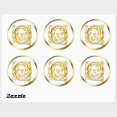 Sticker initial Q rond en or (Feuille)