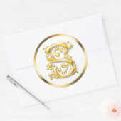 Sticker initial S rond en or (Enveloppe)