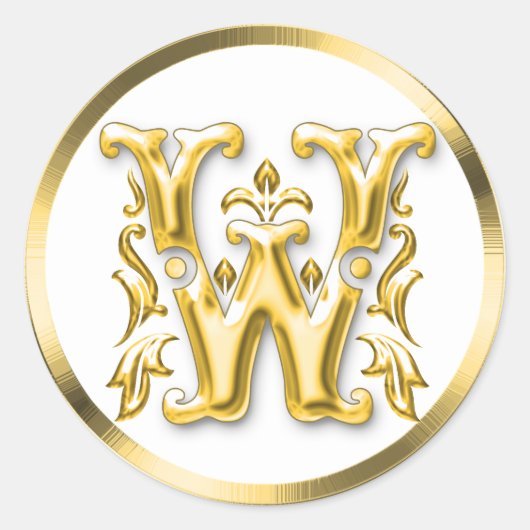 Sticker initial W rond en or (Devant)