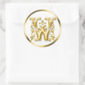 Sticker initial W rond en or (Sac)