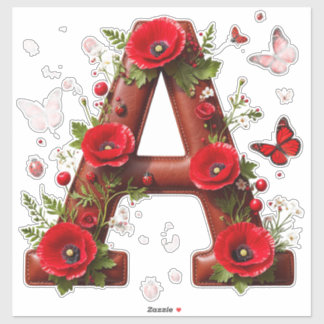 Sticker 🐞 Initiale A pour des souvenirs floraux personnal
