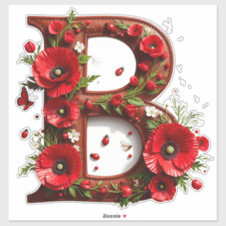 Sticker 🌸 Initiale personnalisée B pour cadeaux inspirés