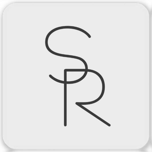 Sticker Initiales de chevauchement à l'aspect moderne (Devant)