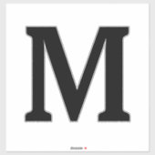 Sticker Initiales de monogramme noir Nom Couleur personnal (Feuille)