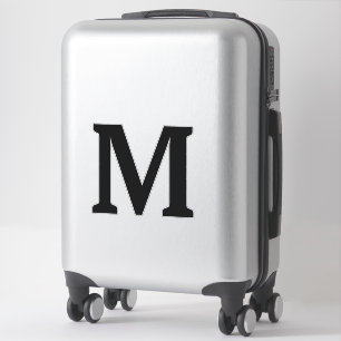Sticker Initiales de monogramme noir Nom Couleur personnal