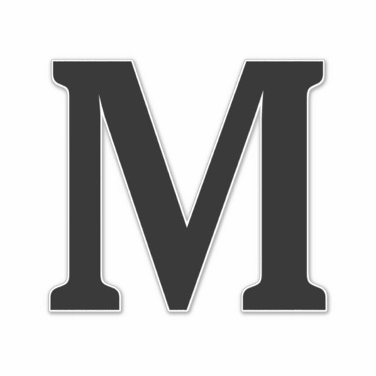 Sticker Initiales de monogramme noir personnalisées avec u (Devant)