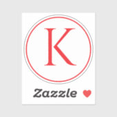 Sticker Initiales de monogramme Nom Lettre Alphabet Gras R (Feuille)
