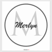 Sticker Initiales de monogramme Nom personnalisé Élégant n (Feuille)