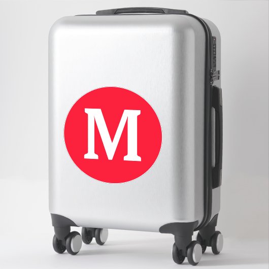 Sticker Initiales de monogramme Rouge blanc gras Personnal (Sur valise)