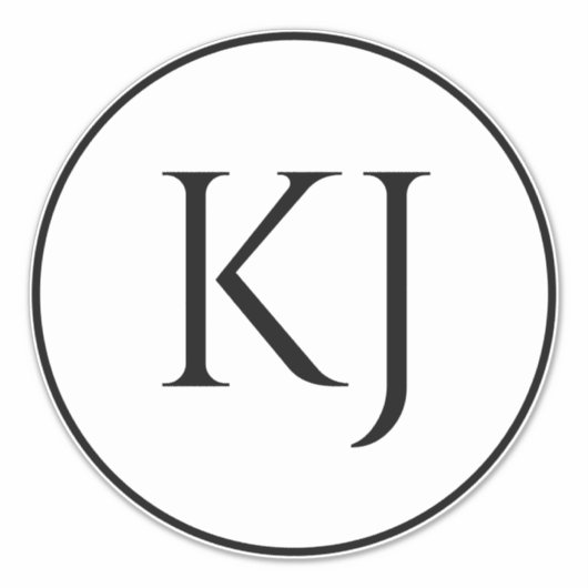 Sticker Initiales de noms de couple en noir et blanc (Devant)