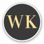 Sticker Initiales minimaux Monogrammes modernes Noir Or (Recto)