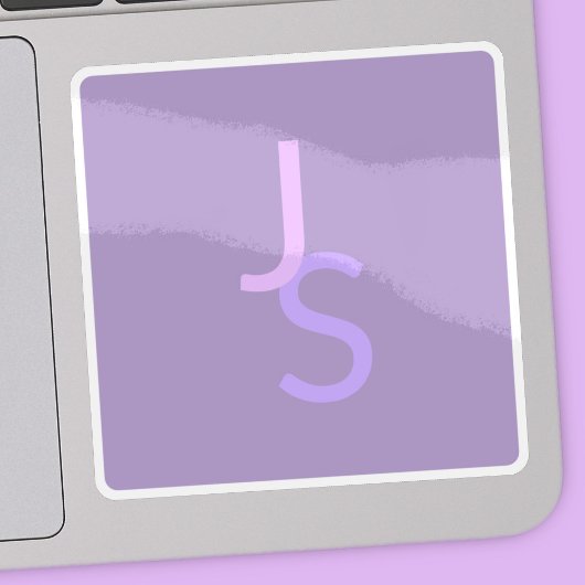 Sticker Initiales monogrammes à chevauchement moderne | Po