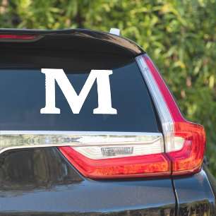 Sticker Initiales Monogrammes Blanc Bold Nom personnalisé 