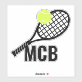 Sticker Initiales Monogrammes de la raquette de tennis (Feuille)