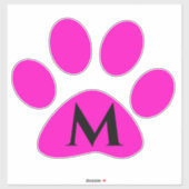 Sticker Initiales Monogrammes Empreintes de pattes rose No (Feuille)