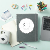 Sticker Initiales Monogrammes Nom Mariage minimaliste élég (Couverture iPad)