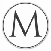 Sticker Initiales Monogrammes Nom personnalisé Noir Blanc  (Devant)