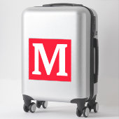 Sticker Initiales Monogrammes Rouge Blanc Gras Nom personn (Sur valise)