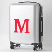 Sticker Initiales Monogrammes Rouge Bold Nom personnalisé  (Sur valise)