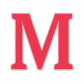 Sticker Initiales Monogrammes Rouge Bold Nom personnalisé  (Devant)