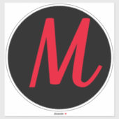 Sticker Initiales Monogrammes Rouge Gras Nom de texte pers (Feuille)