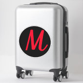 Sticker Initiales Monogrammes Rouge Gras Nom de texte pers (Sur valise)
